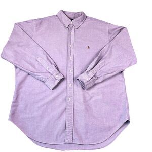 Ralph Lauren Men's Oxford Button Down Lavender Long Sleeve Classic Fit 17.5